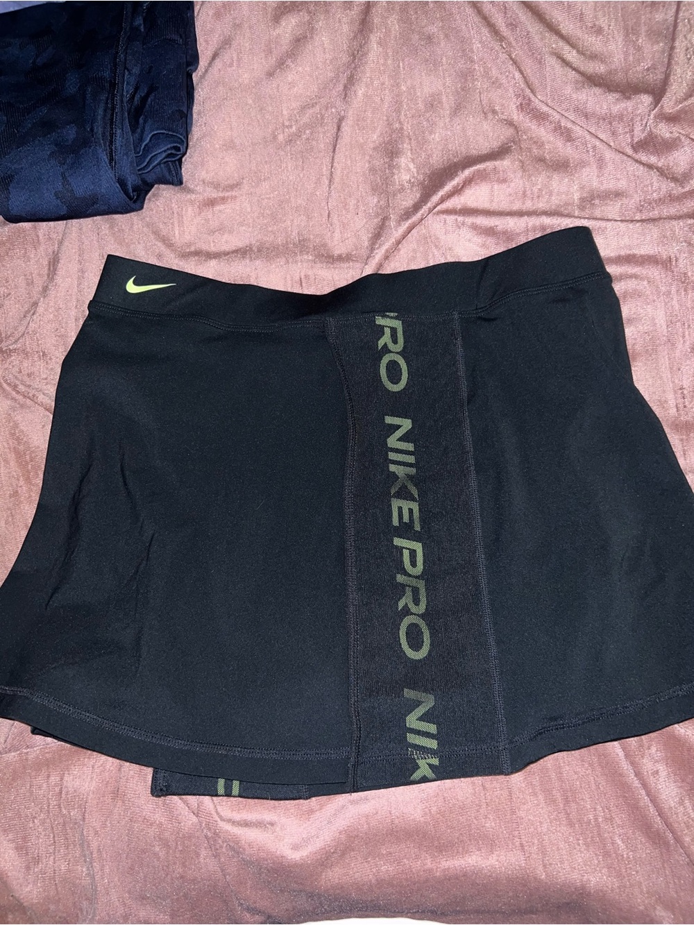 Nike Black Mini Skort with Olive Swoosh